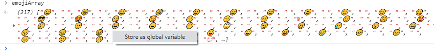 screen shot when I right clicked on the emojiArray