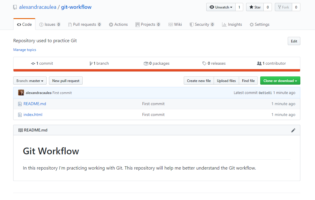 First commit on GitHub